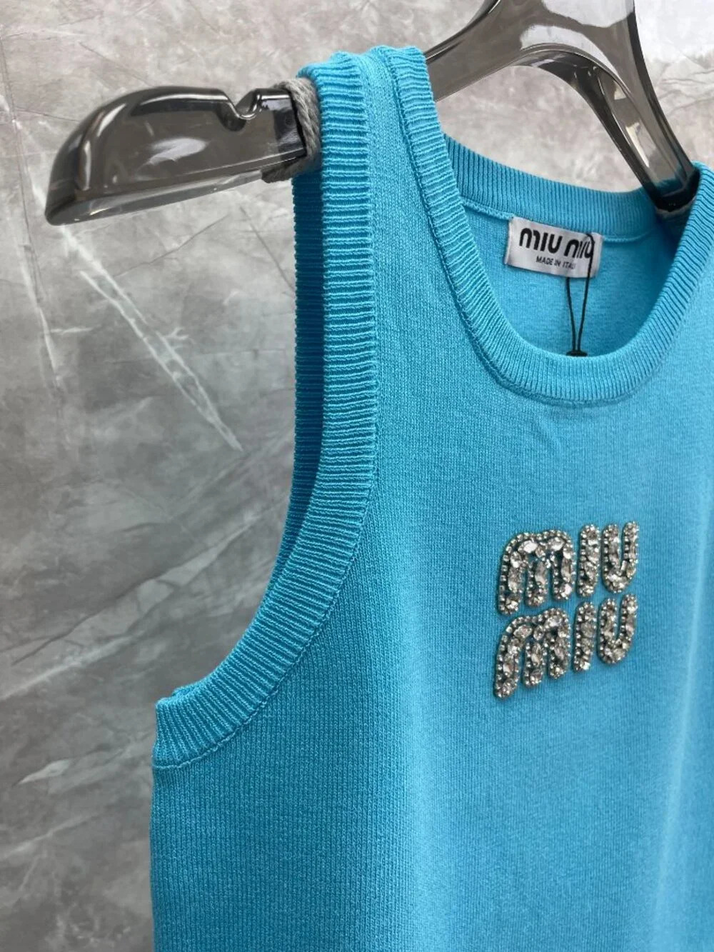 Miu Miu Knit Tank Top with Logo - Picture 6 of 7